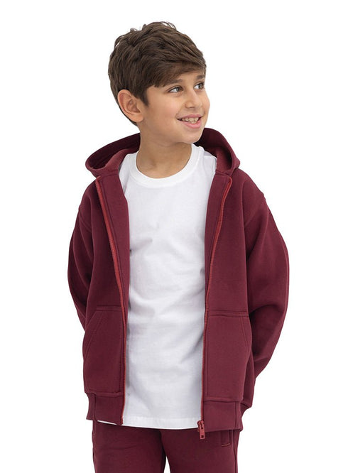 Brick Red Kids Sw-Zipper - Khotwh