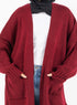 Brick Red Knitted - Long Cardigan - Khotwh