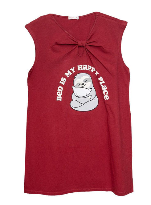 Brick Red knot Night Shirt - Design 8 - Khotwh