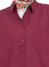 Brick Red Linen Pocket Over Size Shirt - Khotwh