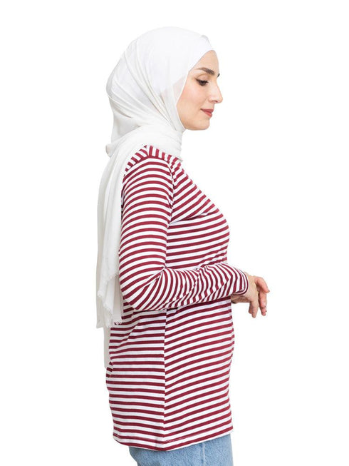 Brick Red Lines Long Sleeve - Khotwh