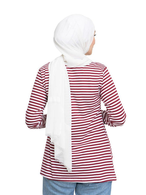 Brick Red Lines Long Sleeve - Khotwh