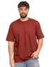 Brick Red O.S Round T-Shirt - Khotwh