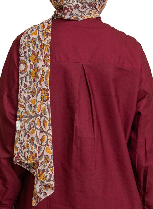 Brick Red Oxford Over Size Shirt - Khotwh