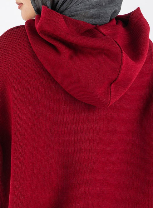 Brick Red plexus Hoodie Pullover - Khotwh