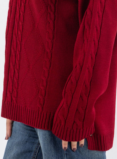 Brick Red plexus Hoodie Pullover - Khotwh