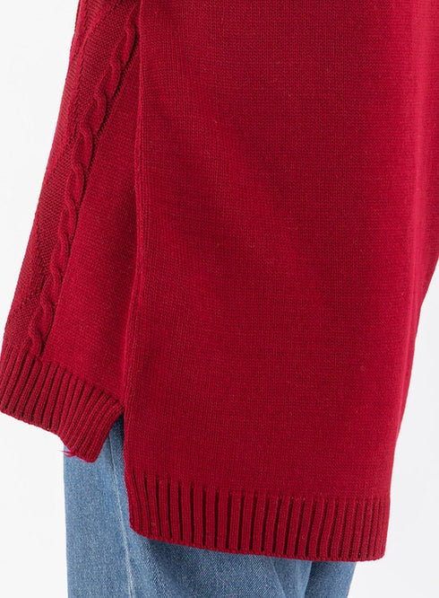 Brick Red plexus Hoodie Pullover - Khotwh