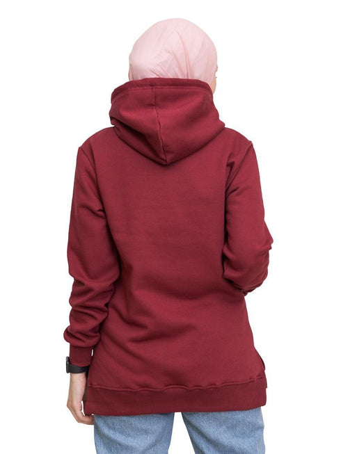 Brick Red Printed - HoodieV Design 62 - Khotwh