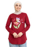Brick Red Printed Long - Sleeve Design 10 - Khotwh