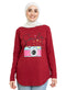 Brick Red Printed Long - Sleeve Design 20 - Khotwh