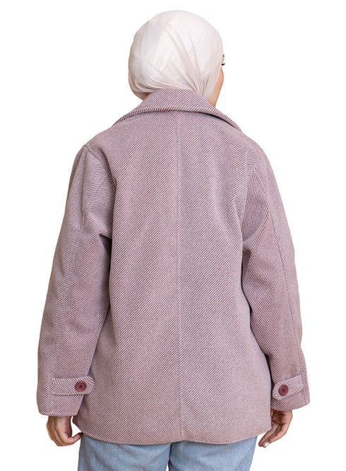 Brick Red RD - Short Jacquard Jacket - Khotwh