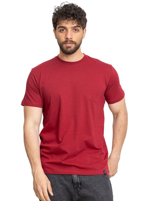 Brick Red Regular Round T-shirt - Khotwh