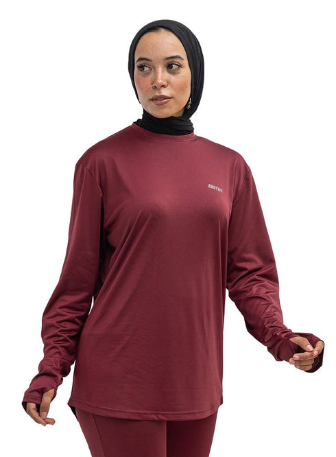 Brick Red Sporting Long-Sleeve T-Shirt - Khotwh