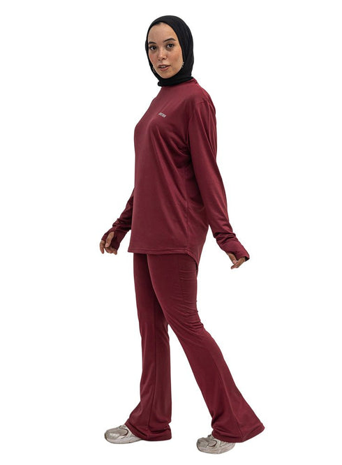 Brick Red Sporting Long-Sleeve T-Shirt - Khotwh