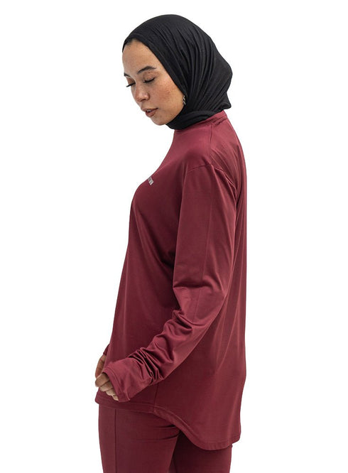 Brick Red Sporting Long-Sleeve T-Shirt - Khotwh