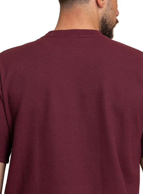 Brick Red Squares O.S Round T-Shirt - Khotwh