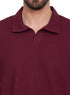 Brick Red Squares Polo Neck T-Shirt - Khotwh