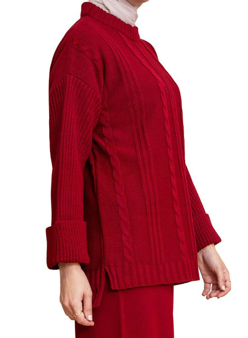 Brick Red Upside Sleeve Plexus Suit - Khotwh