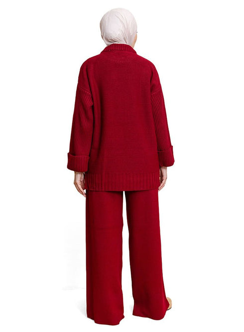 Brick Red Upside Sleeve Plexus Suit - Khotwh