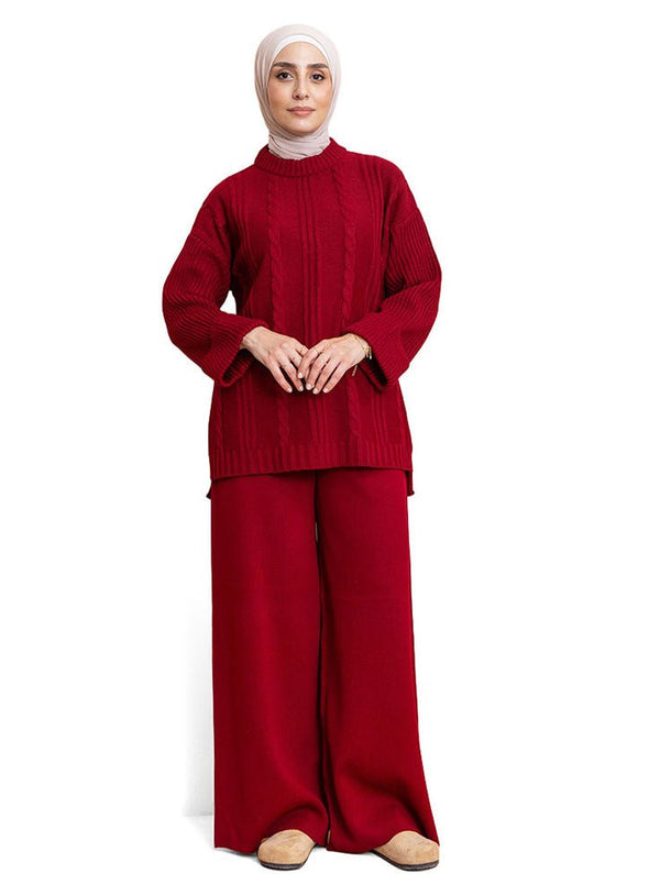 Brick Red Upside Sleeve Plexus Suit - Khotwh