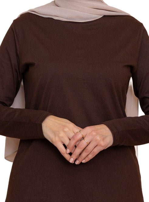 Brown Cur.Long - Sleeve - Khotwh