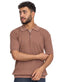 Brown Design 01046Knit Polo Neck - T-Shirt - Khotwh