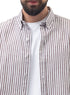 Brown - Design 2 Striped Linen Shirt - Khotwh