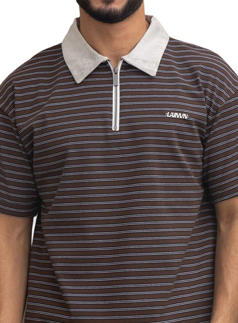 Brown Design 3047 NF - Polo Neck T-Shirt - Khotwh