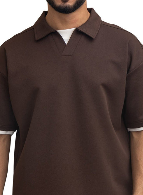 Brown Design 3068 NF - Polo Neck T-Shirt - Khotwh