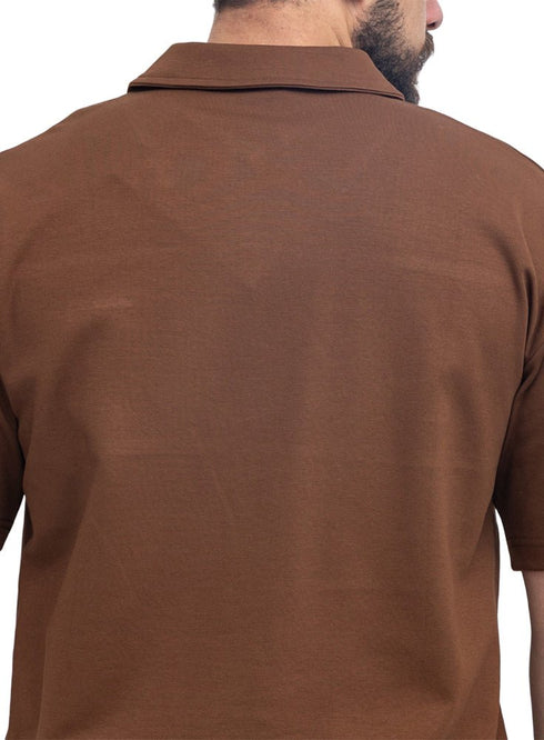 Brown Design 3081 NF-Polo Neck T-Shirt - Khotwh