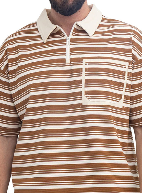 Brown Design 3097 NF-Polo Neck T-Shirt - Khotwh