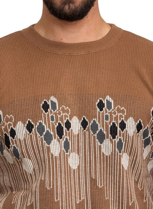 Brown - Design120 - 1 Br - Striped Pullover - Khotwh