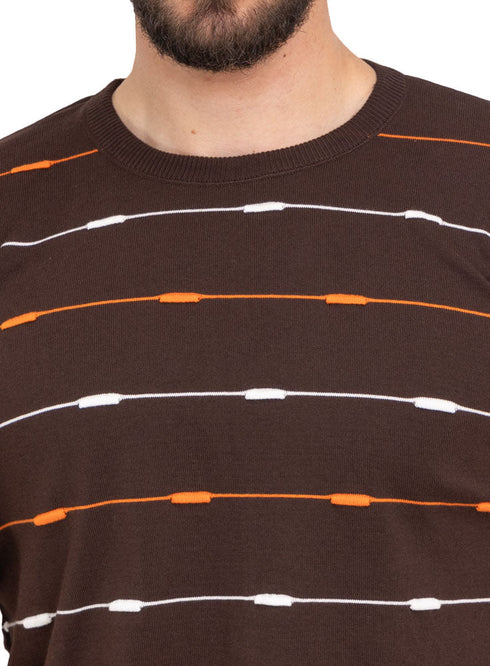 Brown F - S.Knit Round T-shirt - Khotwh