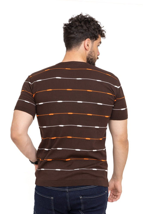 Brown F - S.Knit Round T-shirt - Khotwh