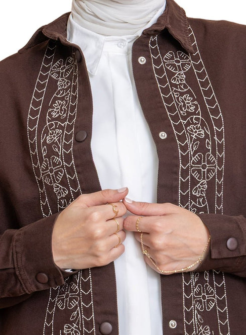 Brown Gabardine Jacket 2 - Khotwh