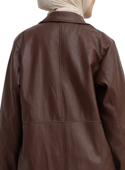 Brown - GS-Leather Coat - Khotwh