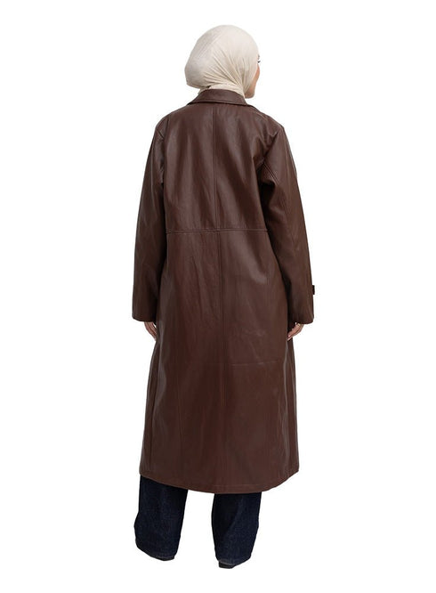 Brown - GS-Leather Coat - Khotwh