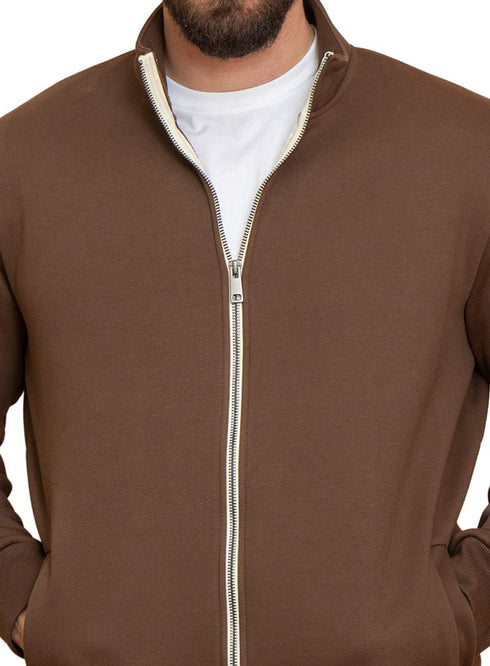 Brown High Neck Sweater - Khotwh