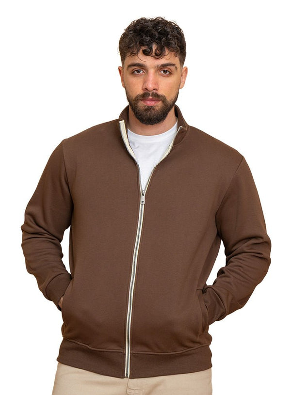 Brown High Neck Sweater - Khotwh