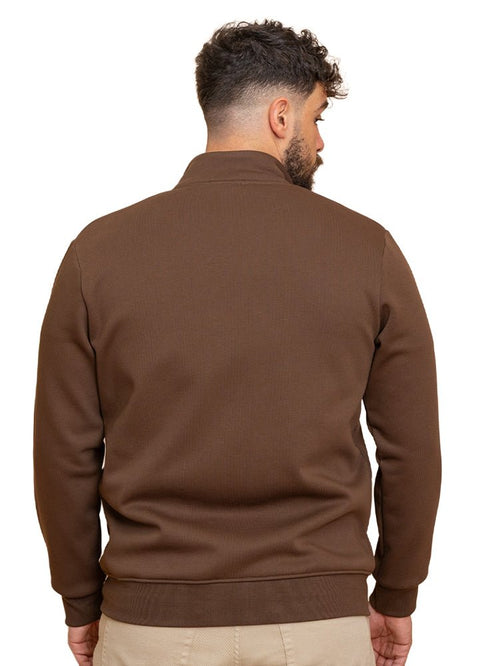 Brown High Neck Sweater - Khotwh