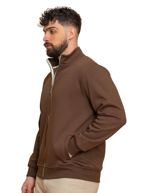 Brown High Neck Sweater - Khotwh