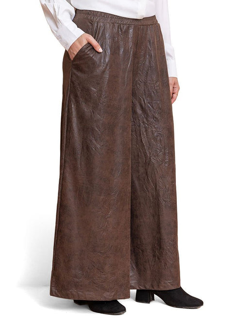 Brown Leather Pants - Khotwh