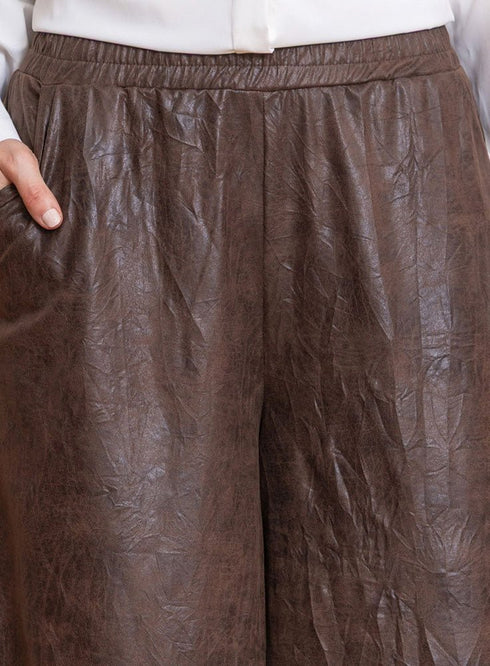 Brown Leather Pants - Khotwh