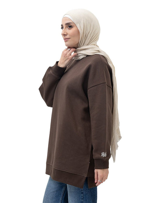 Brown Long V - Over Size Sw - Round - Khotwh