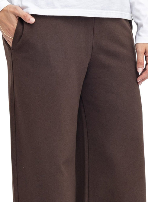 Brown Melton Wide Leg (W) - Khotwh
