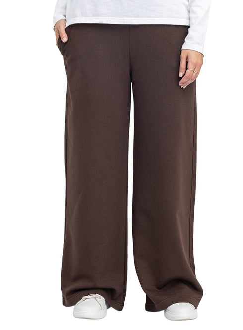 Brown Melton Wide Leg (W) - Khotwh