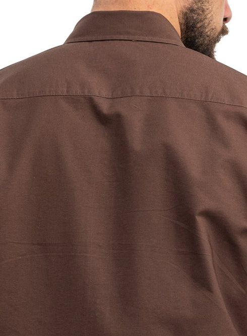 Brown Oxford Half Shirt - Khotwh