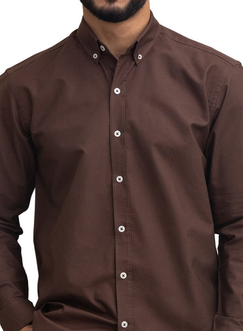 Brown Oxford Shirt - Khotwh
