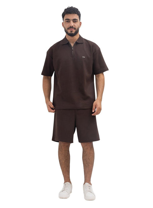 Brown Polo Neck Suit - Khotwh