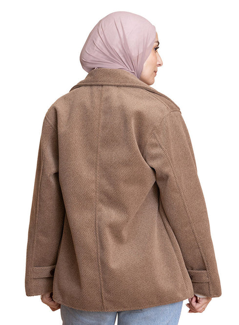 Brown RD - Short Jacquard Jacket - Khotwh